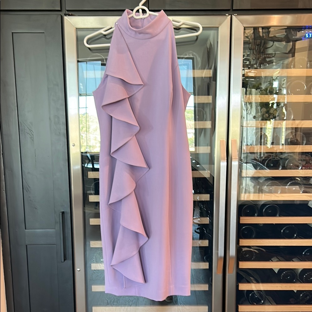 Eliza J Lavender Ruffle Midi Dress